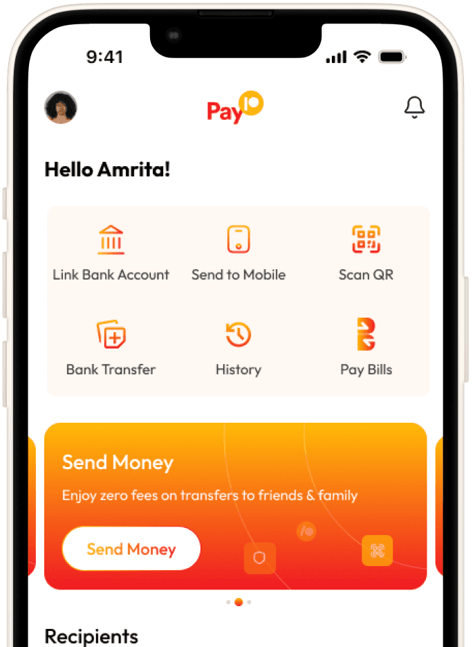 Pay10 app screens